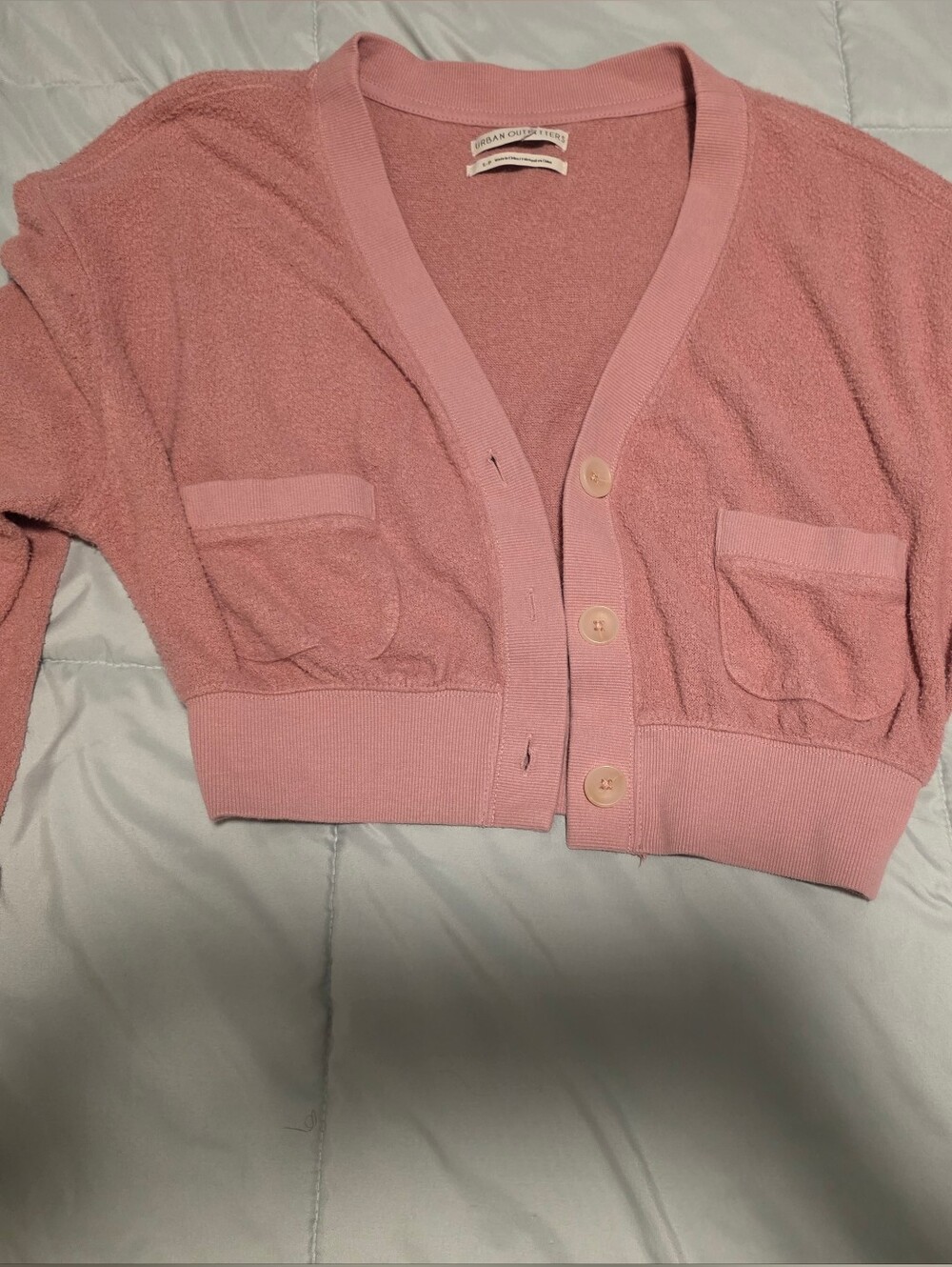 Pink Cropped Cardigan